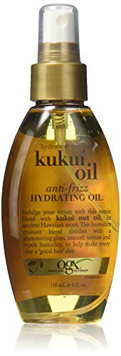 OGX Anti-frizz Hydrating Kukui Oil, Hydrate Plus Defrizz, 4 Ounce (Pack 2)