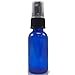 2 oz Empty Spray Bottle Cobalt Blue Boston Round Glass Bottle with White Atomizer - Perfect for Essential Oil Formulas,Aromatherapy and All Natural Cleaning Products (4 Pieces) (Black Atomizer)