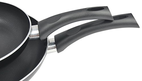 Kitchen Pro Nonstick Fry Pans, 8 and 10-Inch, 2-Piece Set, Black
