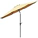 Ollieroo Patio Umbrella Tilt Beige Aluminum 9FT Outdoor Market Umbrella with Crank 8 Steel Ribs and Wind Vent 100% Polyester