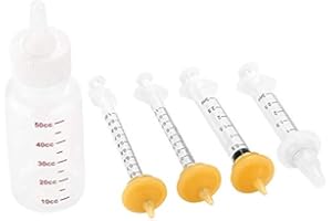Gufastoe Pet Feeding Silicone Nipple with Bottle and Syringes for Puppy Dog Cat or Other Pets (Model 1)