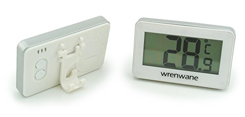 Wrenwane Digital Refrigerator Freezer Room Thermometer, No Frills Simple Operation, White