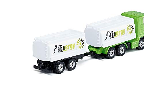 siku 1690, LKW mit Tankwagenaufbau und Anhänger, Metall/Kunststoff, 1:87, Grün/Weiß, Mit Tandemachse, Kombinierbar mit siku Modellen im gleichen Maßstab – Bild 5