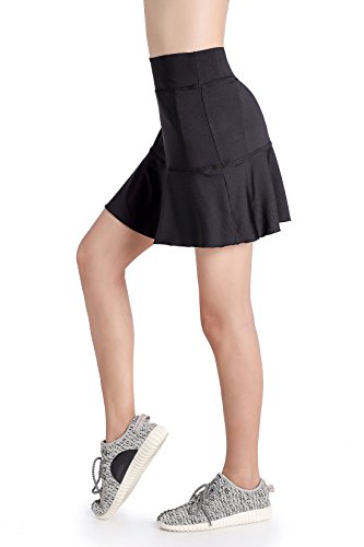 Annjoli Womens Running Golf Skorts Tennis Workout Skirt,for Athletic,Active Clothes (L, Black.) - Thumbnail 2