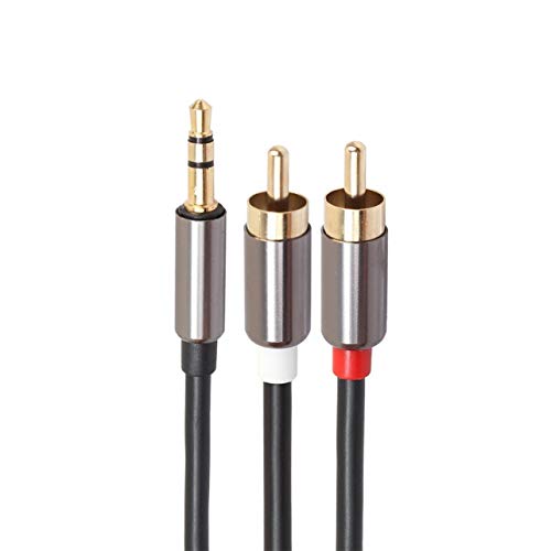 Dalkeyie 3.5 mm to 2 RCA Audio Cable 1m AUX Splitter Stereo Male to Male Adapter Cable - Thumbnail 3