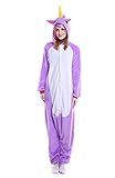 Yutown Adult Unicorn Pajamas Animal Costume Cosplay Onesie Halloween Gift Purple Pegasus L