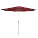 Tourke 9 Ft Patio Umbrella Outdoor Table Umbrella Crank, 8Rids, Push Button Tilt (Wine)