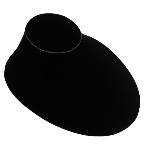 Low Profile Necklace Display Bust Black Velvet 6-1/2" x 8"