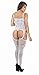 LOVELYBOBO 2-Pack Womens Fishnet Bodystockings Lingerie Striped Open Crotch Plus Size Bodysuits Suspenders (Black/White)