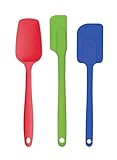 Nonstick Heat-Resistant Flexible 3-Piece Silicone Spatula Set With Baking Spoon And Slim Spatula, Set Of 3