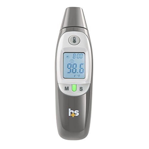 HealthSmart Compact Instant Read Infrared Digital Ear Thermometer, Gray
