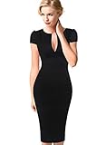 VfEmage Womens Sexy Elegant Floral Flower Lace Party Cocktail Bodycon Dress 2621 BLK M