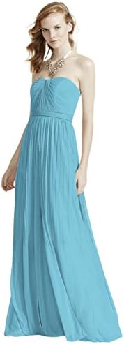 Versa Convertible Mesh Bridesmaid Dress Style F15782, Pool, 14