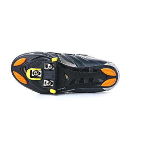 Road Bike Cleats 6 Degree Float Bicycle Cleats, for Indoor Cycling or Road Bike Bicycle Pedals 2019 (Black with Yellow) - Thumbnail 4