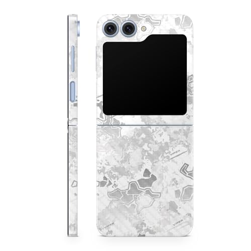 Carbon Fiber Phone Skin Compatible with Samsung Galaxy Z Flip 6 - Viper Snow -…