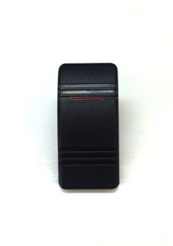 Euro Rocker Marine Switch Cover Black with 1 Red Lens - Thumbnail 2