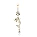 CABBE 5pcs 14G Dangle Belly Button Rings Anchor Surgical Steel Set Navel Barbell for Women Girls Body Piercing Jewelry