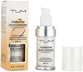 Copercn 30ML TLM Concealer Flawless Colour Changing Warm Skin Tone Foundation Makeup Base Nude Face Moisturizing Liquid Concealer Cover Cream SPF 15 For Women And Girls (White)
