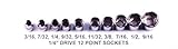CRAFTSMAN 10 pc 1/4 INCH DRIVE STANDARD SAE 6 POINT SOCKET SET SHALLOW