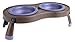 Dexas Popware for Pets Elevated Tandem Feeder Bowls with Legs, Small, Brown/Purple