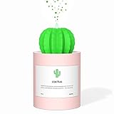 AmuseNd USB Cool Mist Humidifier, Mini Size Cactus Humidifier for Bedroom Home Office Car 280ml 50ml/h with Timed auto Shutdown