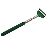 TOOGOO(R)Telescopic Stainless steel Compact Scratching Tool Extendable 20-68cm Back Scratcher Massager 5 Section (Green)