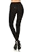 Leggings Depot Women's Premium Quality Cotton Blend Stretch Solid Jeggings Leggings Skinny Pants w Pockets (Black) One Size (Size 0-12)