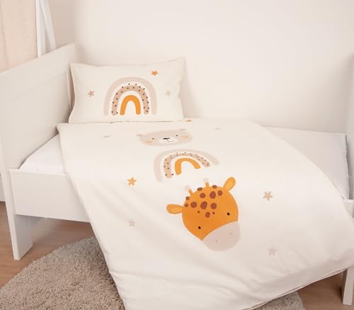 Klaus Herding GmbH Little Friends Duvet Cover Set 100 x 135 cm with Smooth Zip 100% Cotton with Envelope Closure Duvet Cover 100 x 135 cm Approx