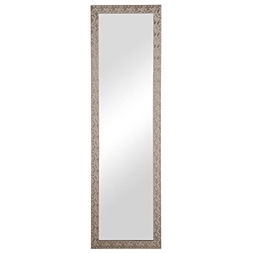 Silver Mosaic Frame Hanging Door Mirror Dressing Make Up Full Length