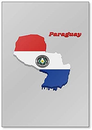 Imán para nevera con diseño de mapa y bandera de Paraguay.: Amazon ...