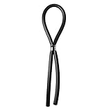 Men's Pleasure Band Adjustable Silicone Black Cord with Stainless Steel Hour Glass or tension control tight accurate fit