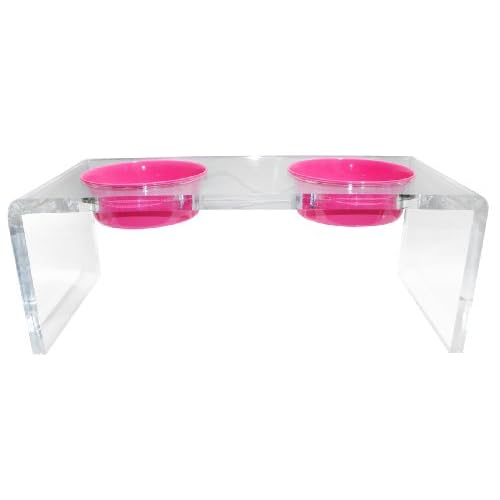 Best Platinum Pets 5 Star Modern Solid Acrylic Cat Feeder With 2