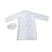TOPTIE Kid's Lab Coat Cap Kid Scientists Doctors-White-5/6