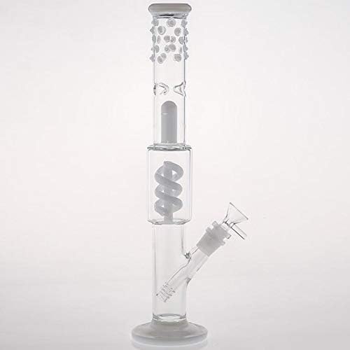 HHJ 38cm Tall Glass Bottle Glass Smokeless Inhalers White No012