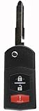 KeylessOption Flip Key Keyless Entry Remote Control Fob Combo Uncut Ignition Key Replacement 3 Button Compatible with KPU41788