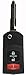 Flip Key Keyless Entry Remote Control Fob Combo Uncut Ignition Key Replacement 3 Button Compatible with SKE12501