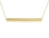 Bar Necklace Horizontal Bar Pendant - Gold Plated Name Bar Pendant