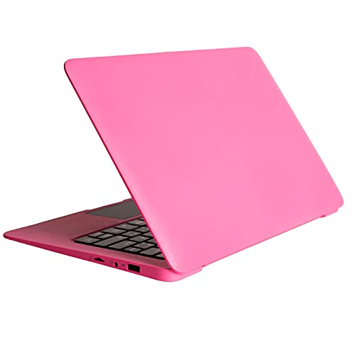 Bigmachine Computer Laptop Mini 10.1 Inch 32GB Windows 10 Ultra Thin and Lightweight Netbook Quad Core PC HDMI USB Webcam Netflix YouTube QWERTZ Layout (Dark Pink)