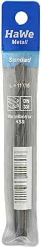 HaWe 41.010 Spiral Drill Bit HSS-G, Silver, Diameter 1.0 mm