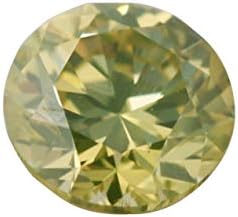 Round Cut Loose Diamond (0.34 Ct, Natural Fancy Yellow Green Color, SI2 Clarity) GIA Certified