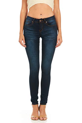 COVER GIRL womens Cute Blue Mid Rise Slim Fit