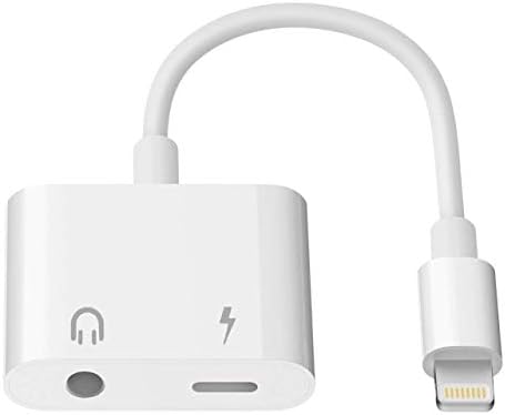 Adapter for iPhone 8, Jiadou 3.5mm Aux Adapter Headphone Jack for iPhone 7, 2 in 1 adapter for iPhone X Supports Charging while Listening to music (White)