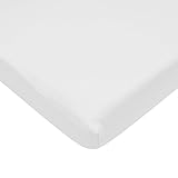 TL Care 100% Natural Cotton Value Jersey Knit Fitted Pack N Play Playard Sheet, White, Soft Breathable, Boys and Girls