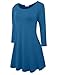 BELAROI Women's Plus Size Dress Fall Casual Swing 3/4 Sleeve T Shirt Loose Tunic Dress (3X, Steel Blue)