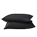 Pillowcases Queen Black Set of 2 Envelope Closure End Easy Fit for All Season Cooling Soft and Breathable Material Machine Washable