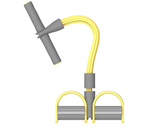 US-DXB-Multifunctional-4-Tube-Pedal-Sitting-Fitness-Extender-Elastic-Pull-Rope-Fitness-Equipment-Used-for-Abdominal-Waist-arm-Yoga-Stretching-and-Slimming-Training-Gray-Yellow