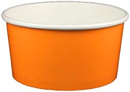 Yocup 6 oz. Solid Orange Paper Ice Cream / Frozen Dessert Cup - 50 ct
