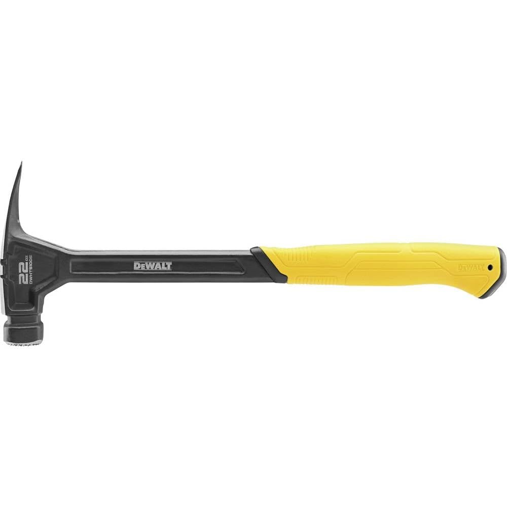DeWALT Rip Claw Milled Face Hammer 616g (22oz) Thick one Piece Steel Construction Heat Treated Steel Shaft for All Round jobsite Durability Optimal Weight Distribution Provides a Controlled Swing