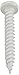 AP Products 012-PSQ500 W 8 X 1-1/4 White Pan Head Square Recess Screw - Pack of 500