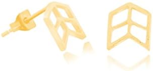 Geometric Arrow Earrings, simple stud earrings, stainless steel (stainless-steel-and-gold)
